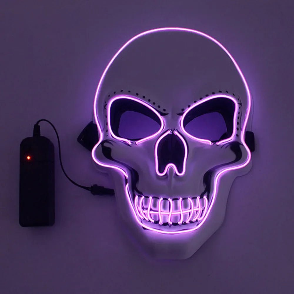 Halloween Horror Skull Mask LED Cold Light Mask LED Halloween Mask Cosplay Mask Halloween Party Decoration Luminous Skull Masks - drollido