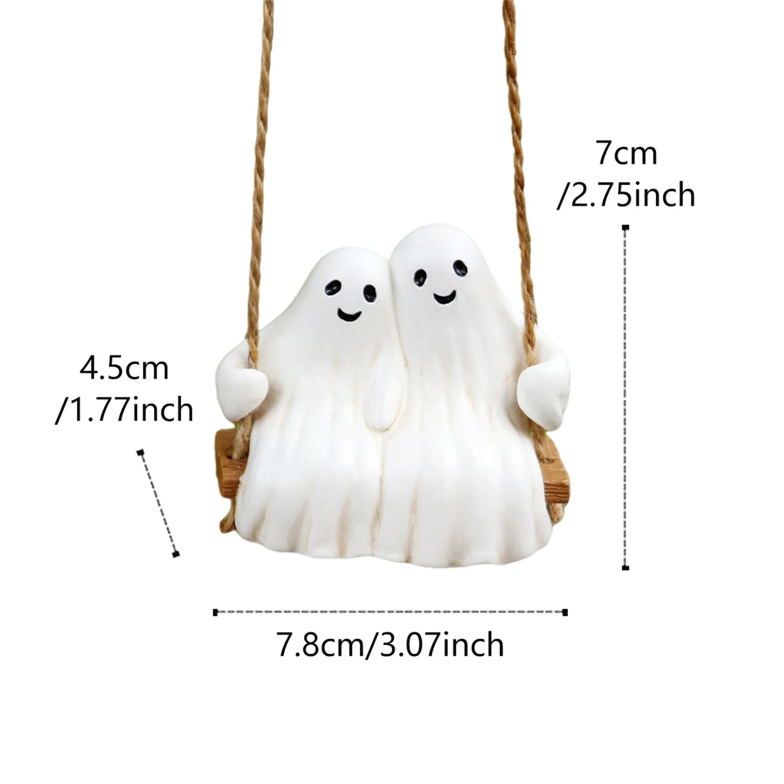 Halloween Swing Ornament Resin Ghost - drollido