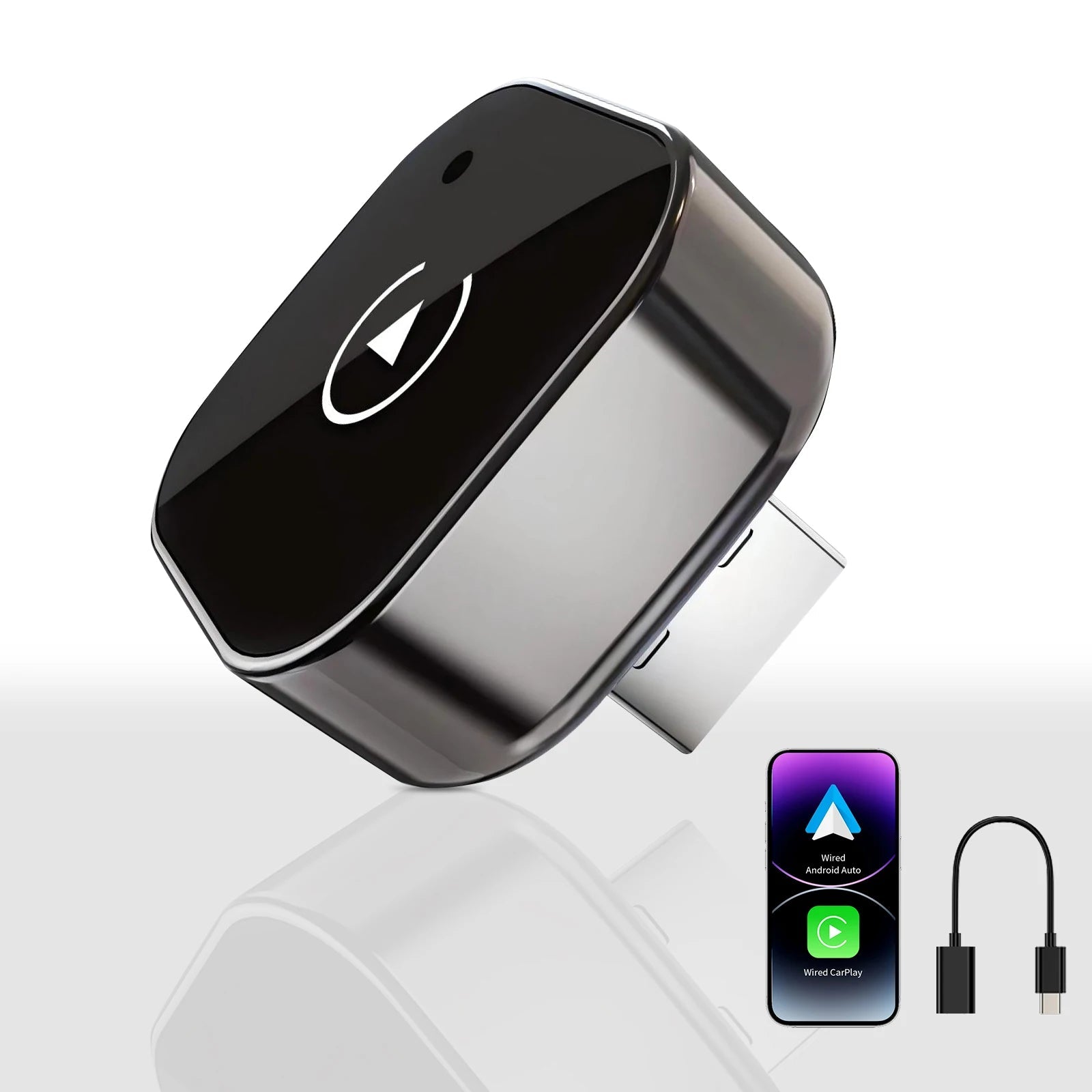 Nuovo adattatore wireless CarPlay Pionray 2 in 1 e adattatore wireless Android Auto, WiFi 5Ghz Type - C/USB Plug Play CarPlay Wireless - drollido