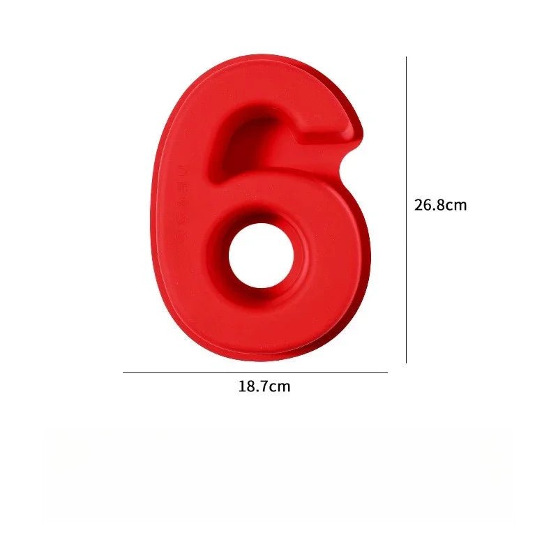 10in 3D Large Number Cake Mold 0 - 8 Silicone Baking Pans for Birthday Wedding Anniversary Party Decorations DIY Home Baking Tools - drollido