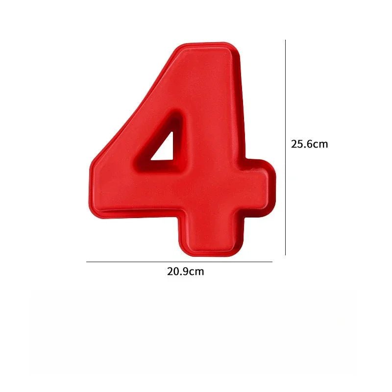 10in 3D Large Number Cake Mold 0 - 8 Silicone Baking Pans for Birthday Wedding Anniversary Party Decorations DIY Home Baking Tools - drollido