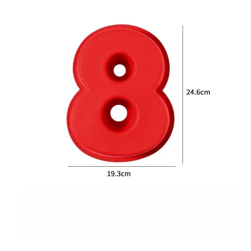 10in 3D Large Number Cake Mold 0 - 8 Silicone Baking Pans for Birthday Wedding Anniversary Party Decorations DIY Home Baking Tools - drollido