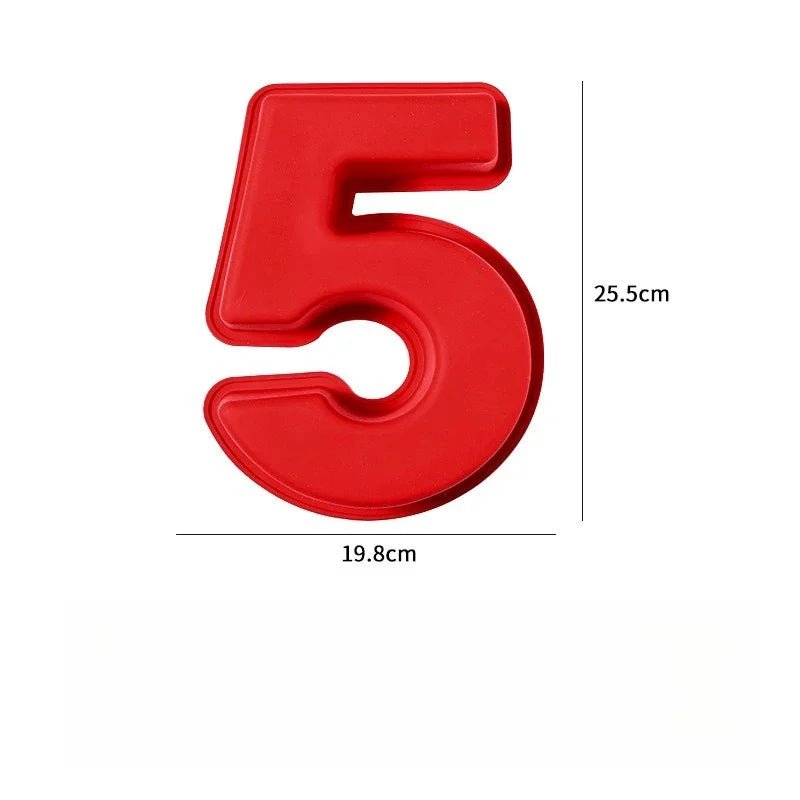 10in 3D Large Number Cake Mold 0 - 8 Silicone Baking Pans for Birthday Wedding Anniversary Party Decorations DIY Home Baking Tools - drollido