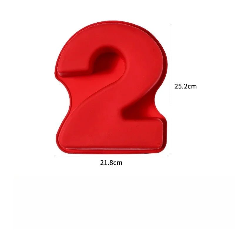 10in 3D Large Number Cake Mold 0 - 8 Silicone Baking Pans for Birthday Wedding Anniversary Party Decorations DIY Home Baking Tools - drollido