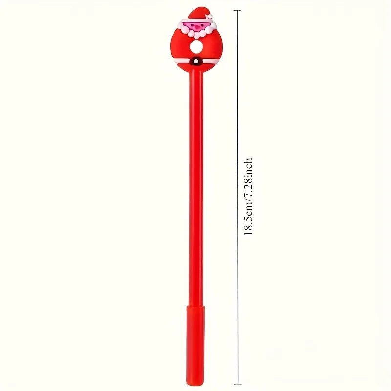 12 Christmas - Themed Neutral Pens, Office And Study Stationery, Good Gifts for Students, Diverse Styles, Holiday DIY Decorations - drollido