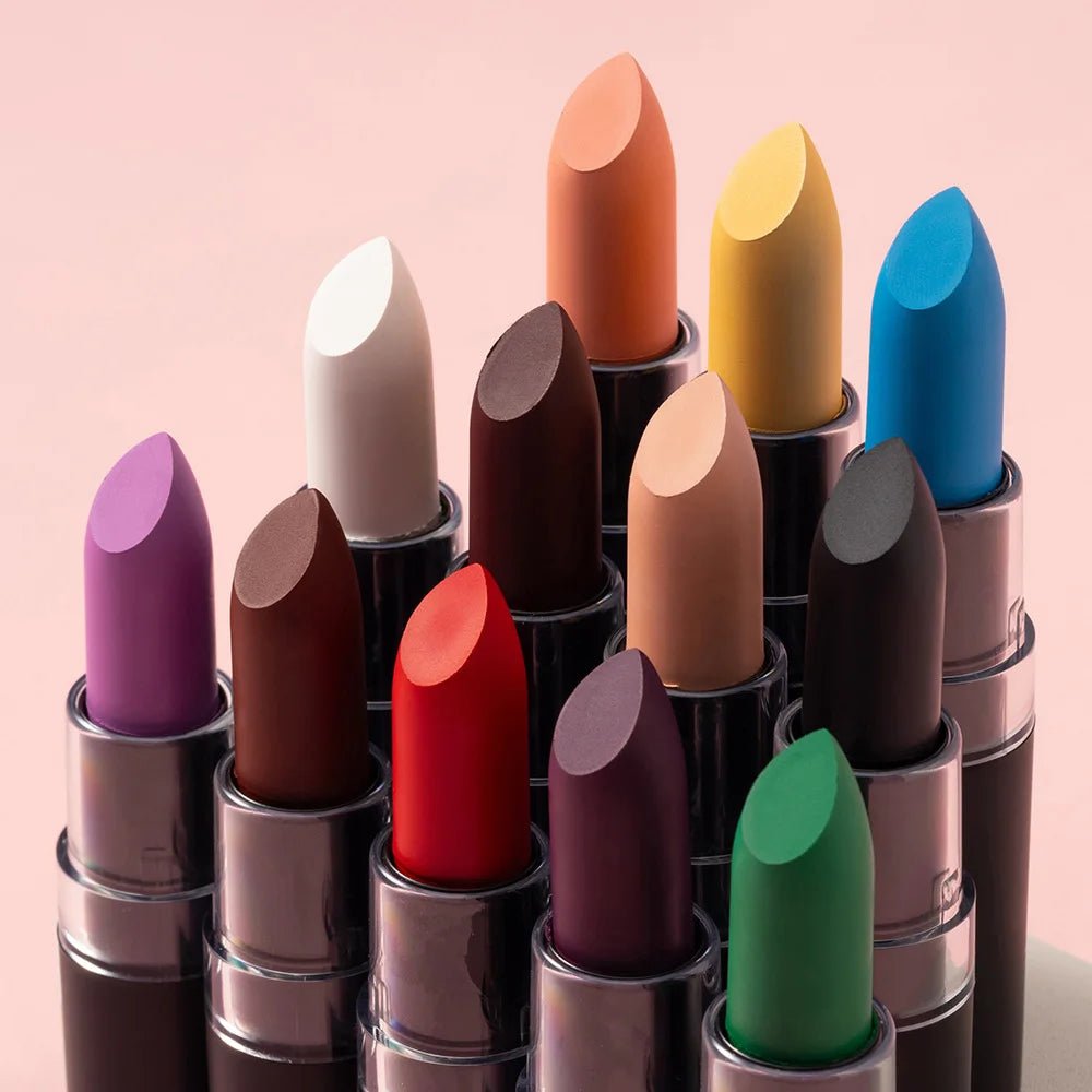 12 Colors Waterproof Blue Matte Lipstick Makeup Green Black Lipstick Long - lasting Purple Lip Stick Halloween Cosmetics for Women - drollido