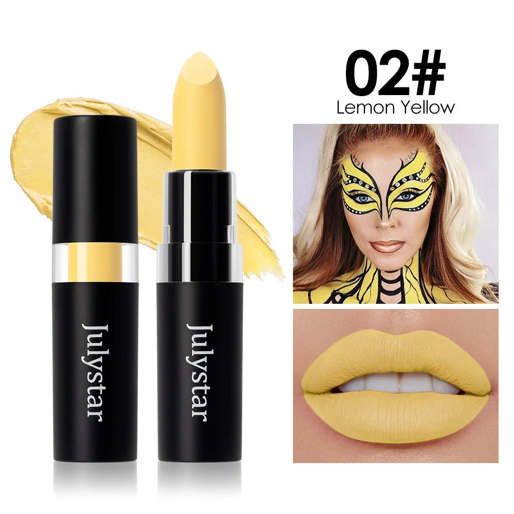 12 Colors Waterproof Blue Matte Lipstick Makeup Green Black Lipstick Long - lasting Purple Lip Stick Halloween Cosmetics for Women - drollido