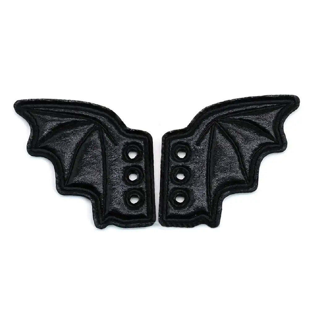 1Pair Fashion Leather Bat Shoe Wings Ornament Halloween Party Fun Skate Shoes Decorations DIY Adult Kids Shoe Decor Accessories - drollido