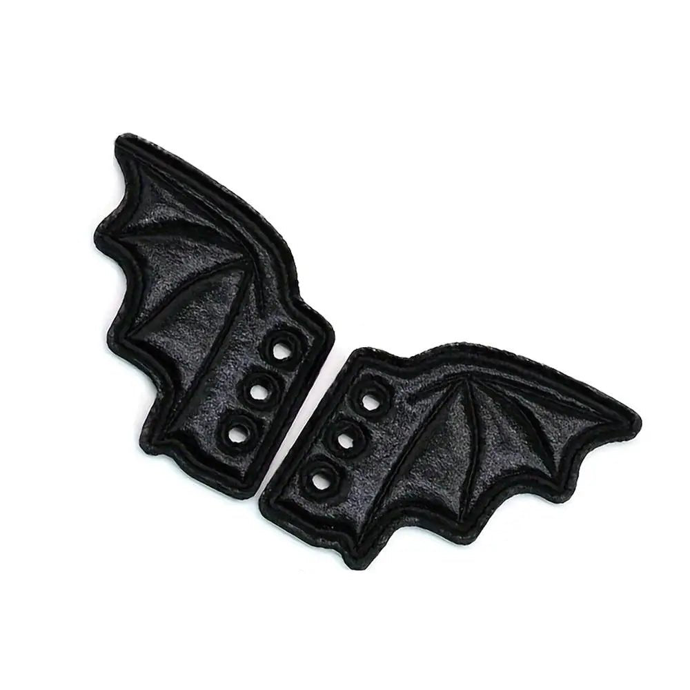 1Pair Fashion Leather Bat Shoe Wings Ornament Halloween Party Fun Skate Shoes Decorations DIY Adult Kids Shoe Decor Accessories - drollido