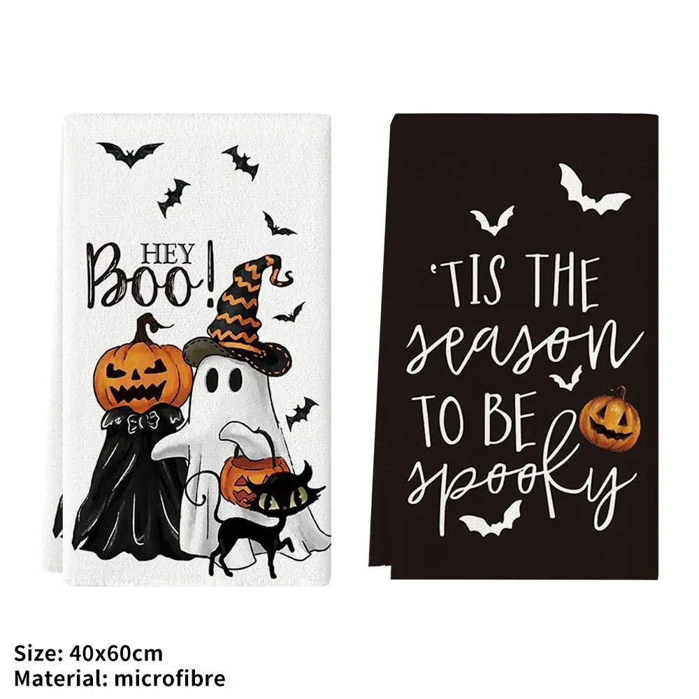 1pc Boo Halloween Kitchen Towels Dish Tea Towels Kitchen Decor Halloween Decoration Cotton Gift for Mom Women Kitchen Supplies - drollido