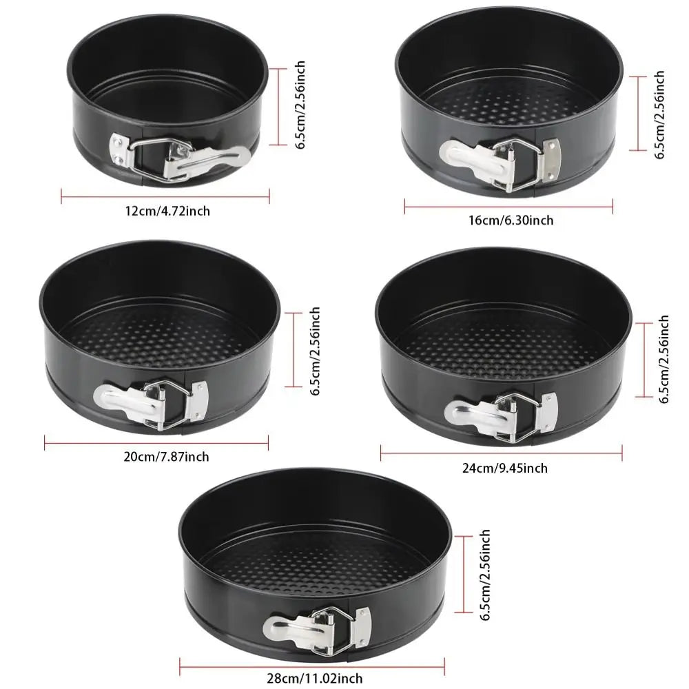 1Pcs Carbon Steel Baking Mould Non Stick Leakproof Cake Baking Pan with Removable Bottom 12/16/20/24/28cm Cake Mould - drollido