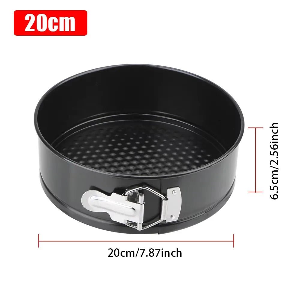 1Pcs Carbon Steel Baking Mould Non Stick Leakproof Cake Baking Pan with Removable Bottom 12/16/20/24/28cm Cake Mould - drollido