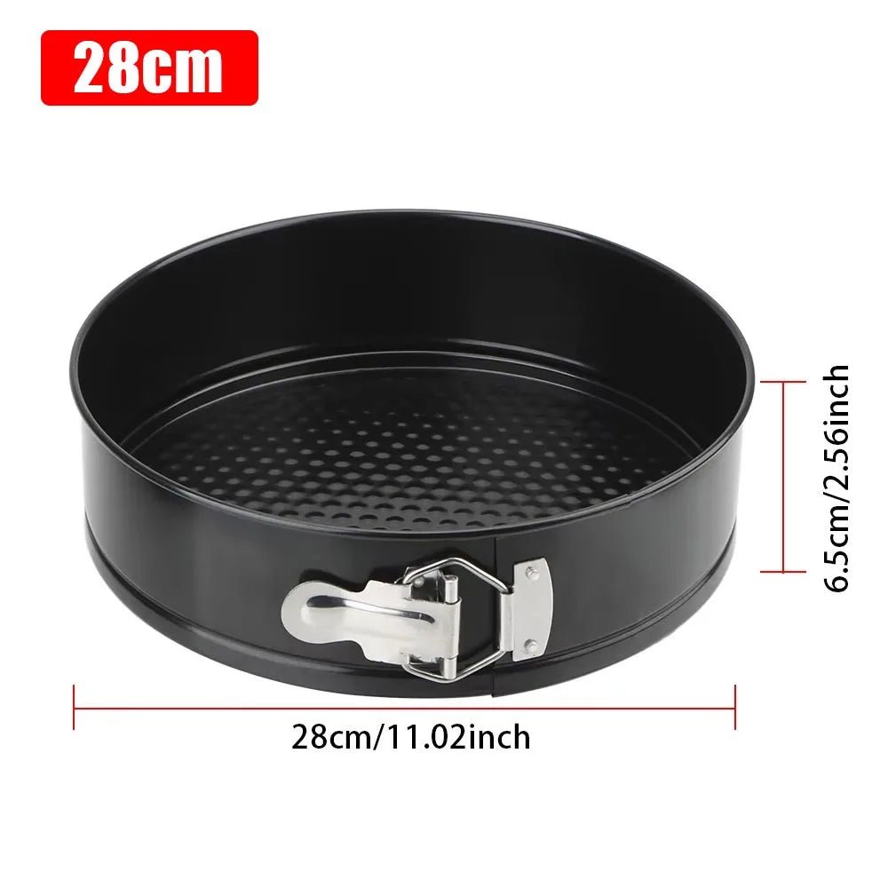 1Pcs Carbon Steel Baking Mould Non Stick Leakproof Cake Baking Pan with Removable Bottom 12/16/20/24/28cm Cake Mould - drollido