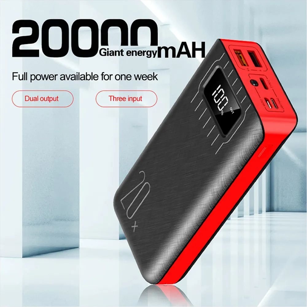 20000mAh External Battery Power Bank Dual USB With LED Flashlight - drollido