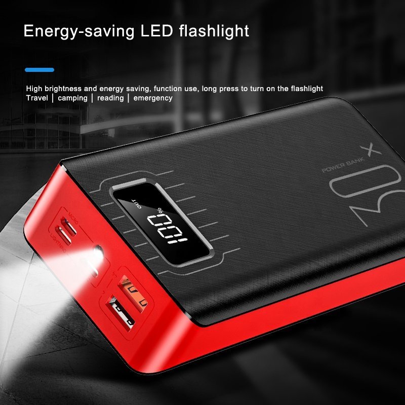 20000mAh External Battery Power Bank Dual USB With LED Flashlight - drollido