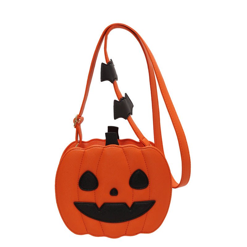 2023 Halloween Bags Funny Pumpkin Cartoon Shoulder Crossbody Bag With Bat Personalized Creative Female Bag - drollido