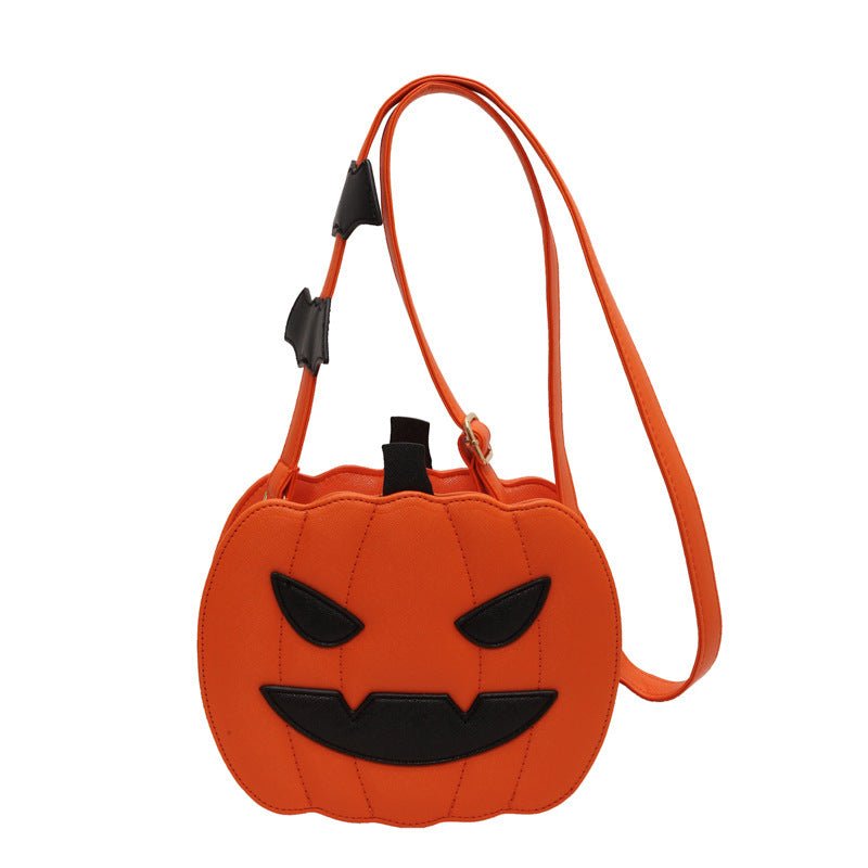 2023 Halloween Bags Funny Pumpkin Cartoon Shoulder Crossbody Bag With Bat Personalized Creative Female Bag - drollido