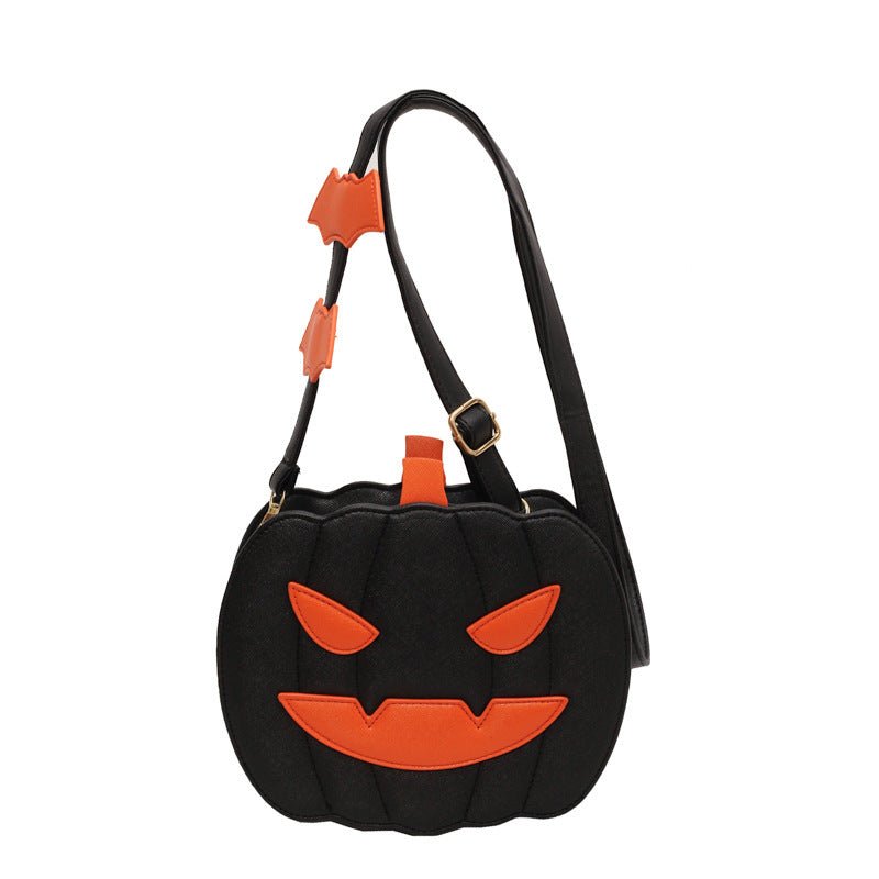 2023 Halloween Bags Funny Pumpkin Cartoon Shoulder Crossbody Bag With Bat Personalized Creative Female Bag - drollido
