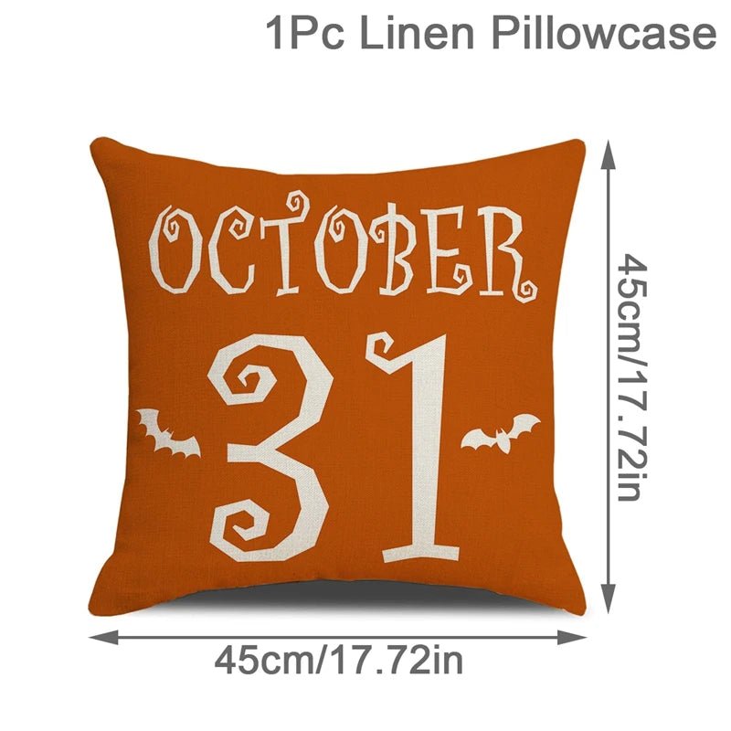 2025 Halloween Cushion Cover Halloween Decoration for Home Ghost Pumpkin Bat Pillowcase Horror Trick Or Treat Party Supplies - drollido