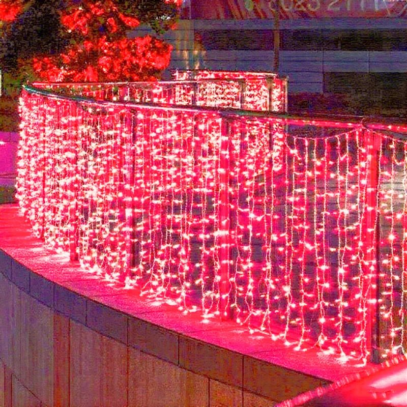 2025 LED Icicle String Lights EU Plug Garland Droop Light Pathway Wedding Garden Street Outdoor Christmas Halloween Decoration - drollido
