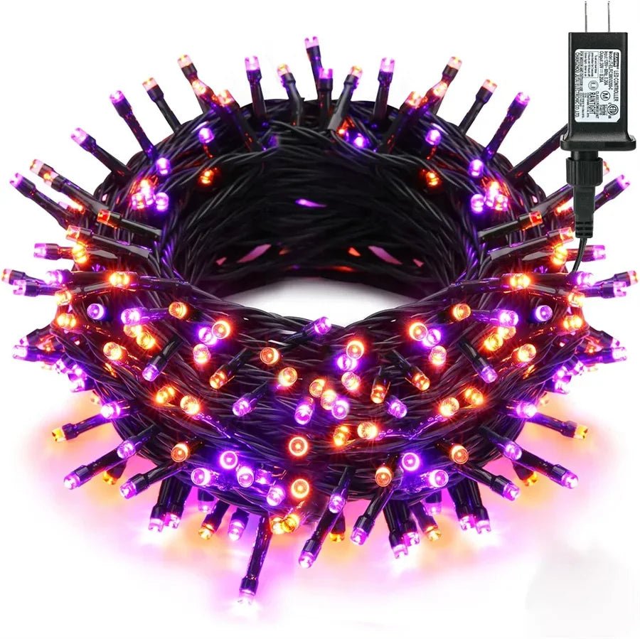 20M 50M 100M Orange and Purple Halloween Garland Fairy Lights Outdoor Halloween String Lights For Tree Garden Patio Decor - drollido