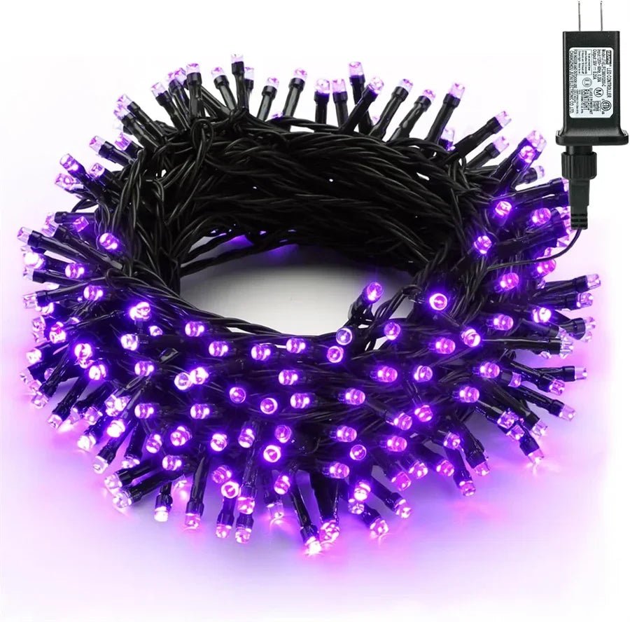 20M 50M 100M Orange and Purple Halloween Garland Fairy Lights Outdoor Halloween String Lights For Tree Garden Patio Decor - drollido
