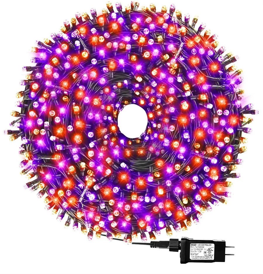 20M 50M 100M Orange and Purple Halloween Garland Fairy Lights Outdoor Halloween String Lights For Tree Garden Patio Decor - drollido