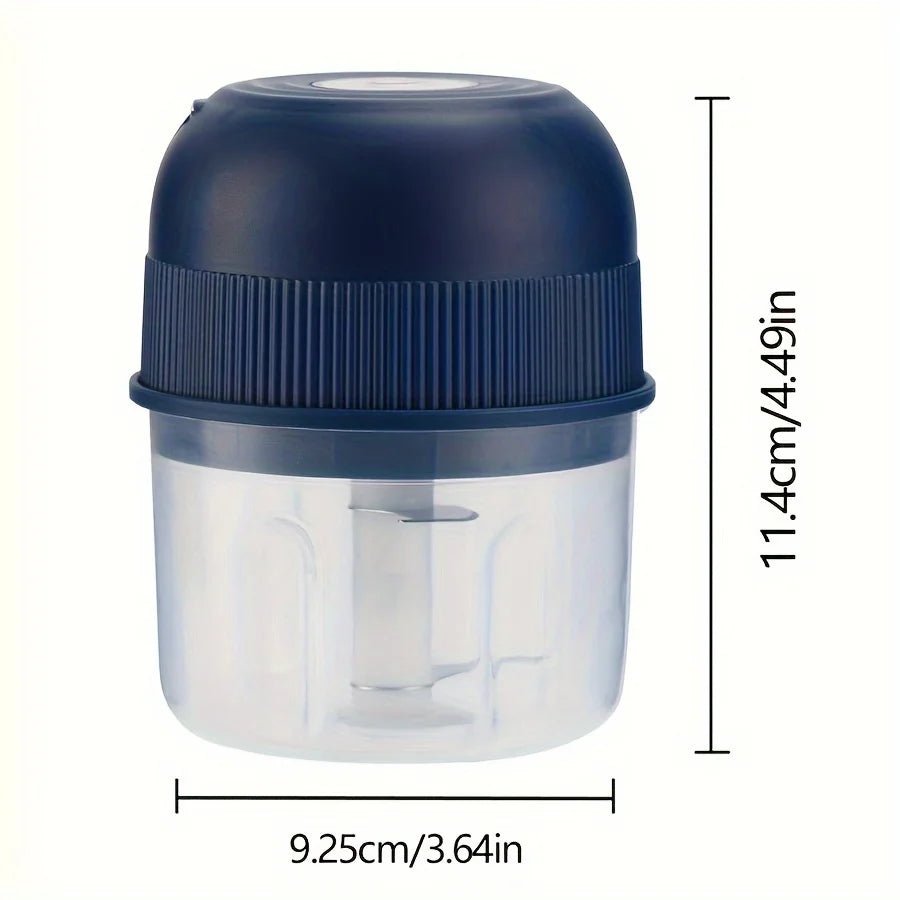 250ml Electric Mini Garlic Chopper USB Meat Grinder Garlic Crusher Sturdy Ginger and Vegetable Crusher with Safety Switch, - drollido