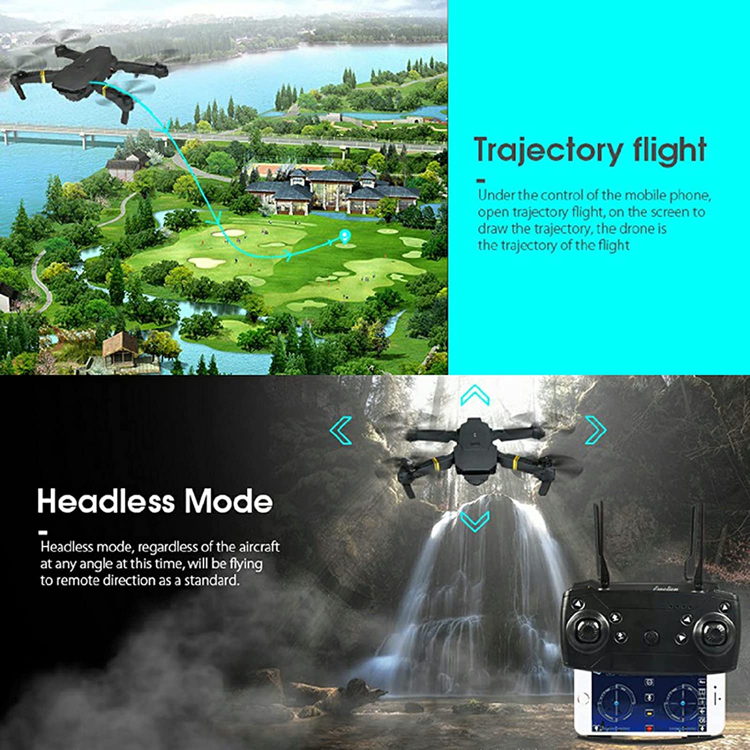 4K HD Dual Camera RC FPV WiFi Portable Wide Angle Foldable Quadcopter Drone - drollido