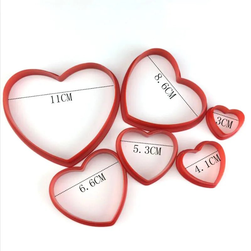 6Pcs/set Christmas Tree Cookie Cutter Stars Heart Flower Fondant Cake Biscuit Cutter Mold 3D Cake Decorating Tools Baking Moulds - drollido