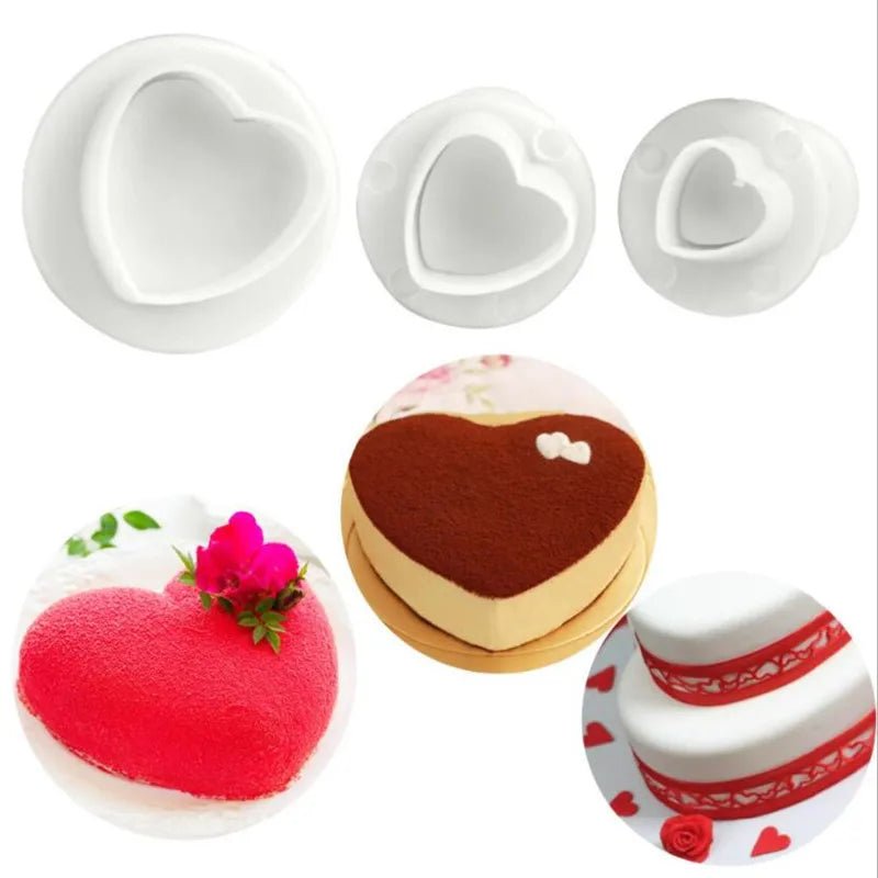 6Pcs/set Christmas Tree Cookie Cutter Stars Heart Flower Fondant Cake Biscuit Cutter Mold 3D Cake Decorating Tools Baking Moulds - drollido