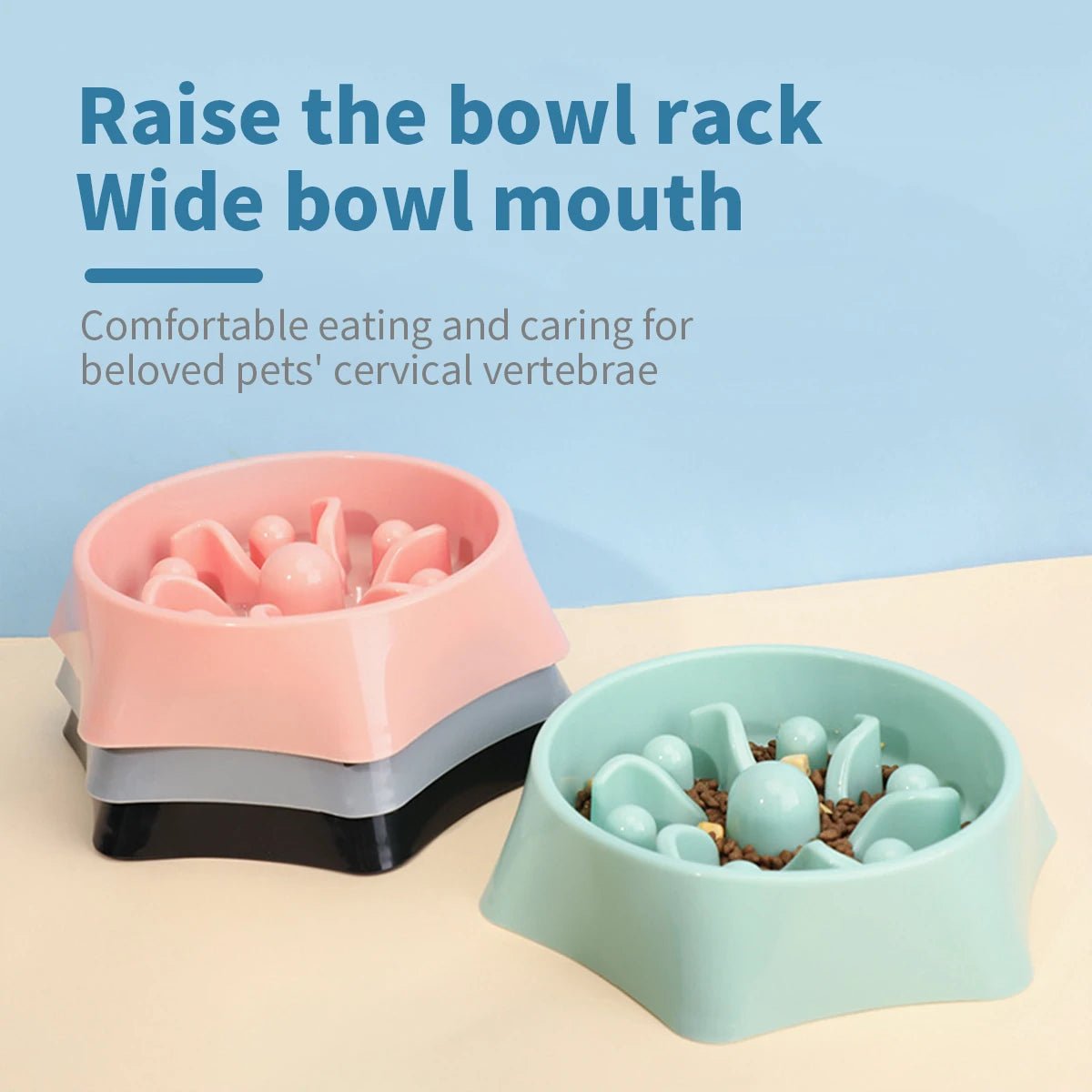 A dog slow food bowl, dog bowl, anti - knockover pet supplies, small dog anti - choking feeding dog food bowl, cat food bowl - drollido