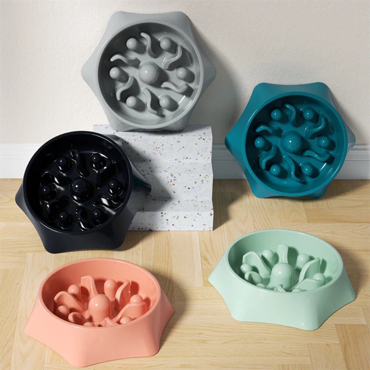 A dog slow food bowl, dog bowl, anti - knockover pet supplies, small dog anti - choking feeding dog food bowl, cat food bowl - drollido