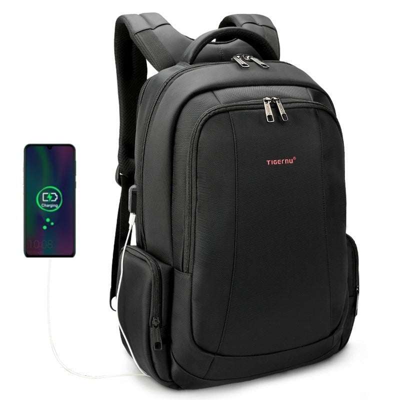 Anti - Theft Solid Unisex Travel Laptop Backpack with USB - drollido