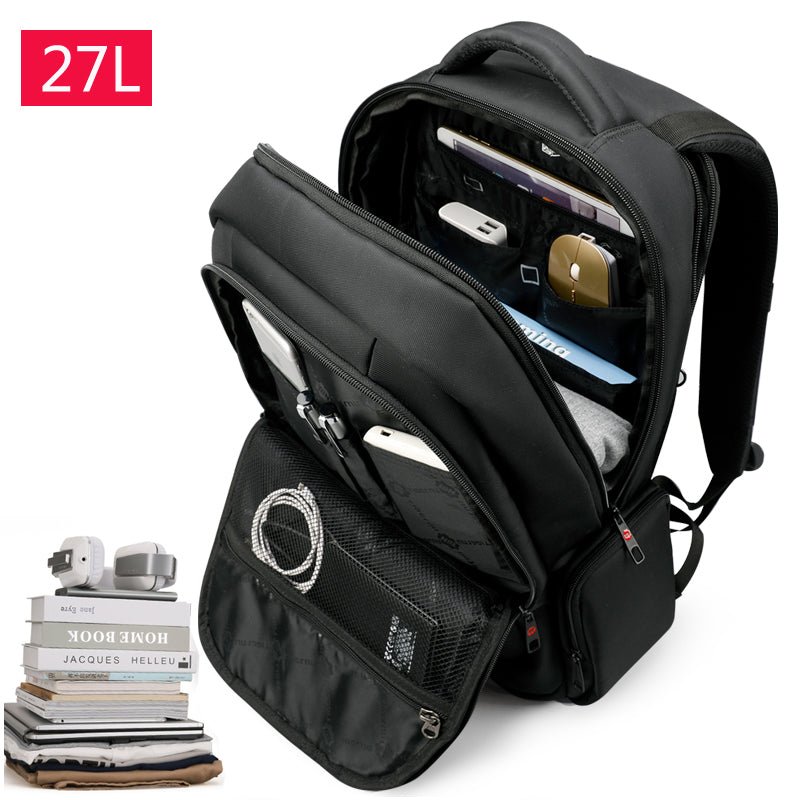 Anti - Theft Solid Unisex Travel Laptop Backpack with USB - drollido