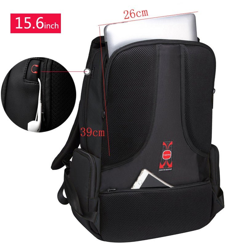 Anti - Theft Solid Unisex Travel Laptop Backpack with USB - drollido