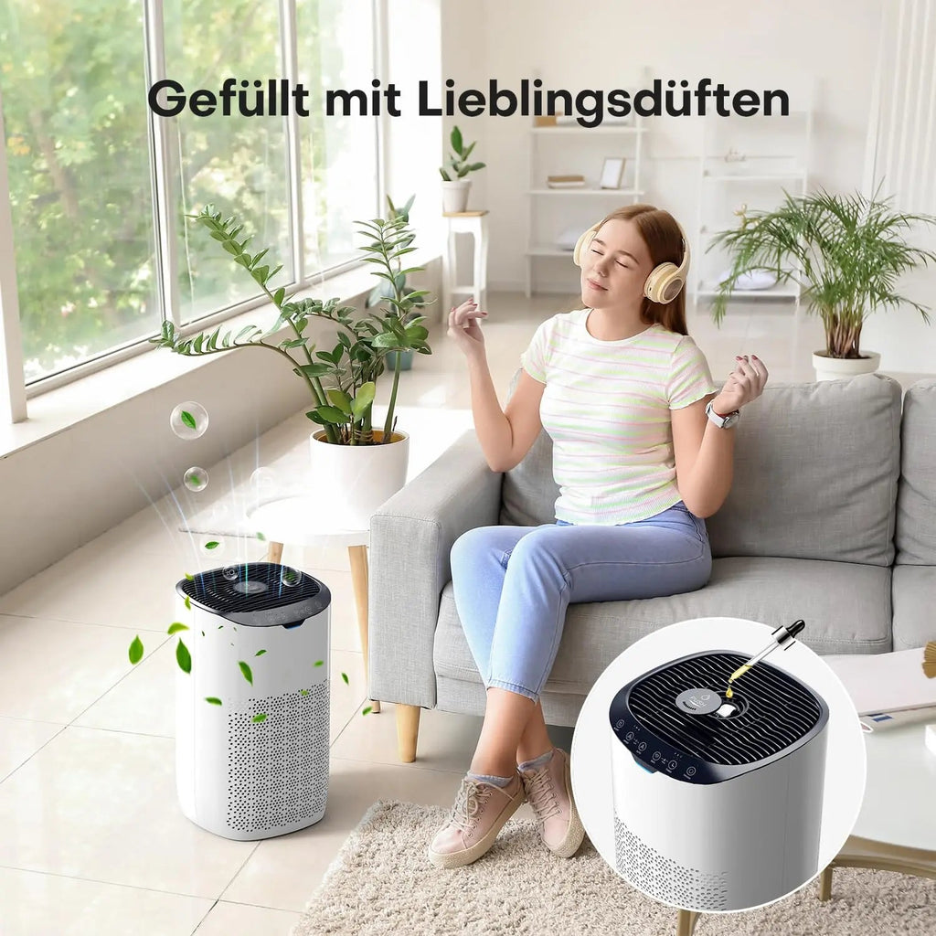 AROEVE Air Purifier App Voice Control Wifi 300 m³/h, for Rooms 80 - 120㎡,Fragrance, Auto Mode, Prevents Pollen, Dust and Pet Hair - drollido