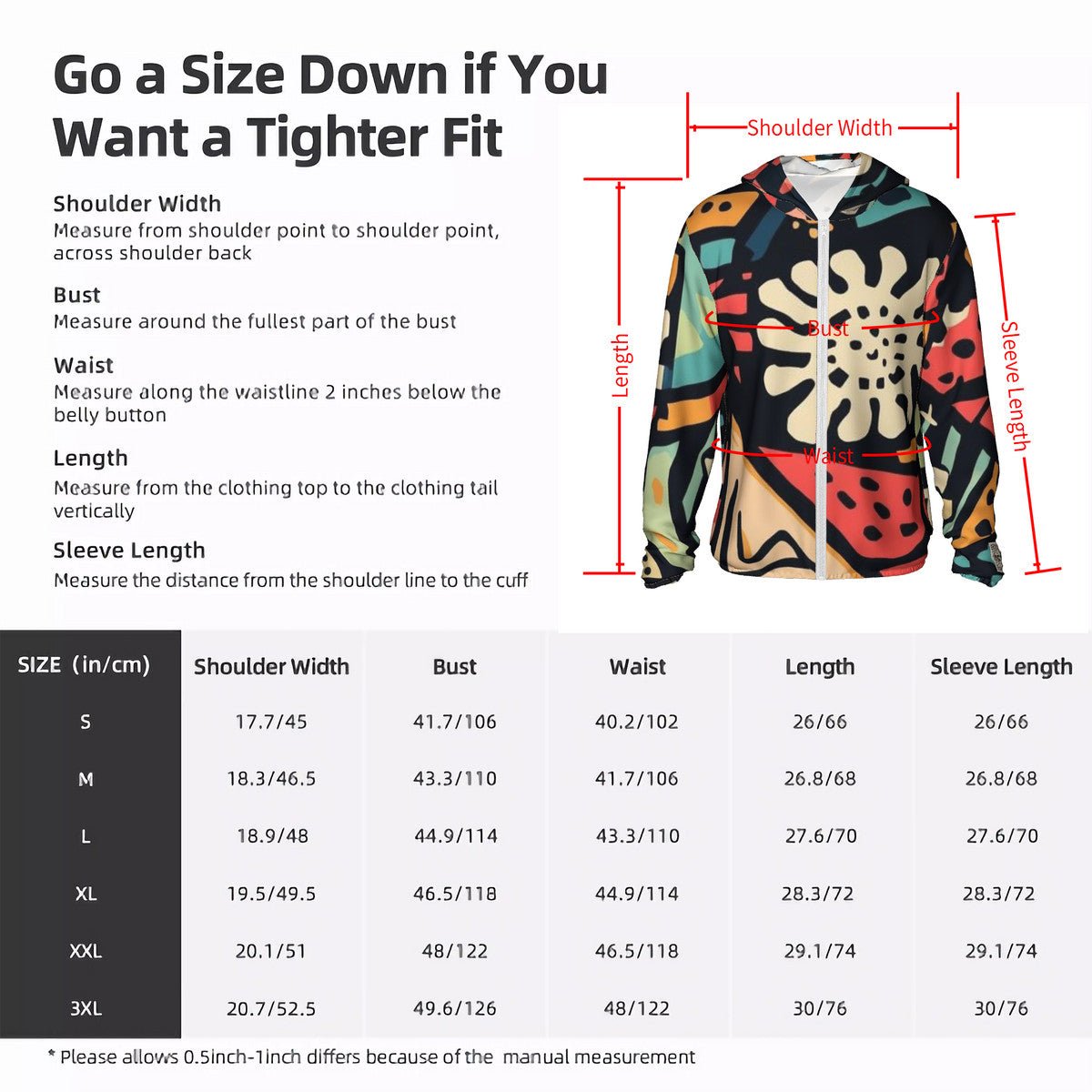 BST.C ABSTRACT Lightweight Hooded Sweatshirt with Zipper