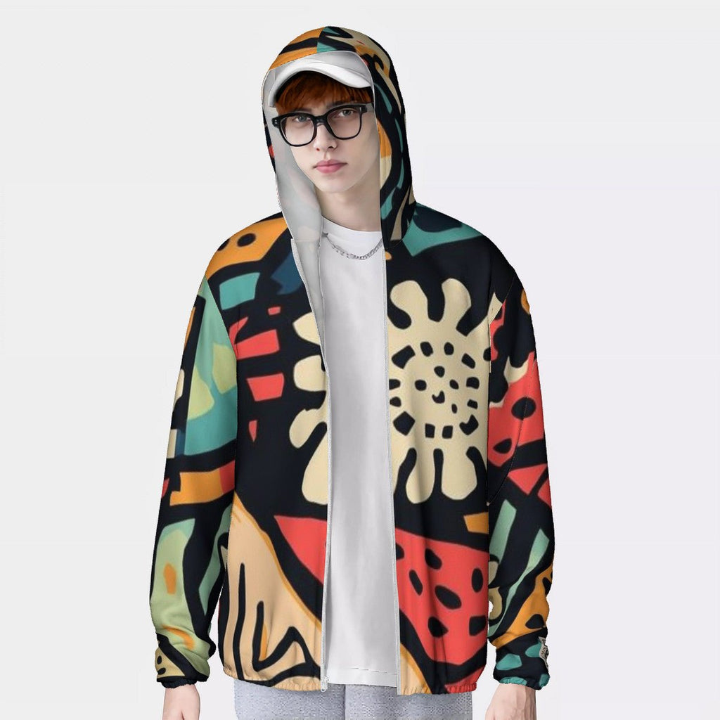BST.C ABSTRACT Lightweight Hooded Sweatshirt with Zipper