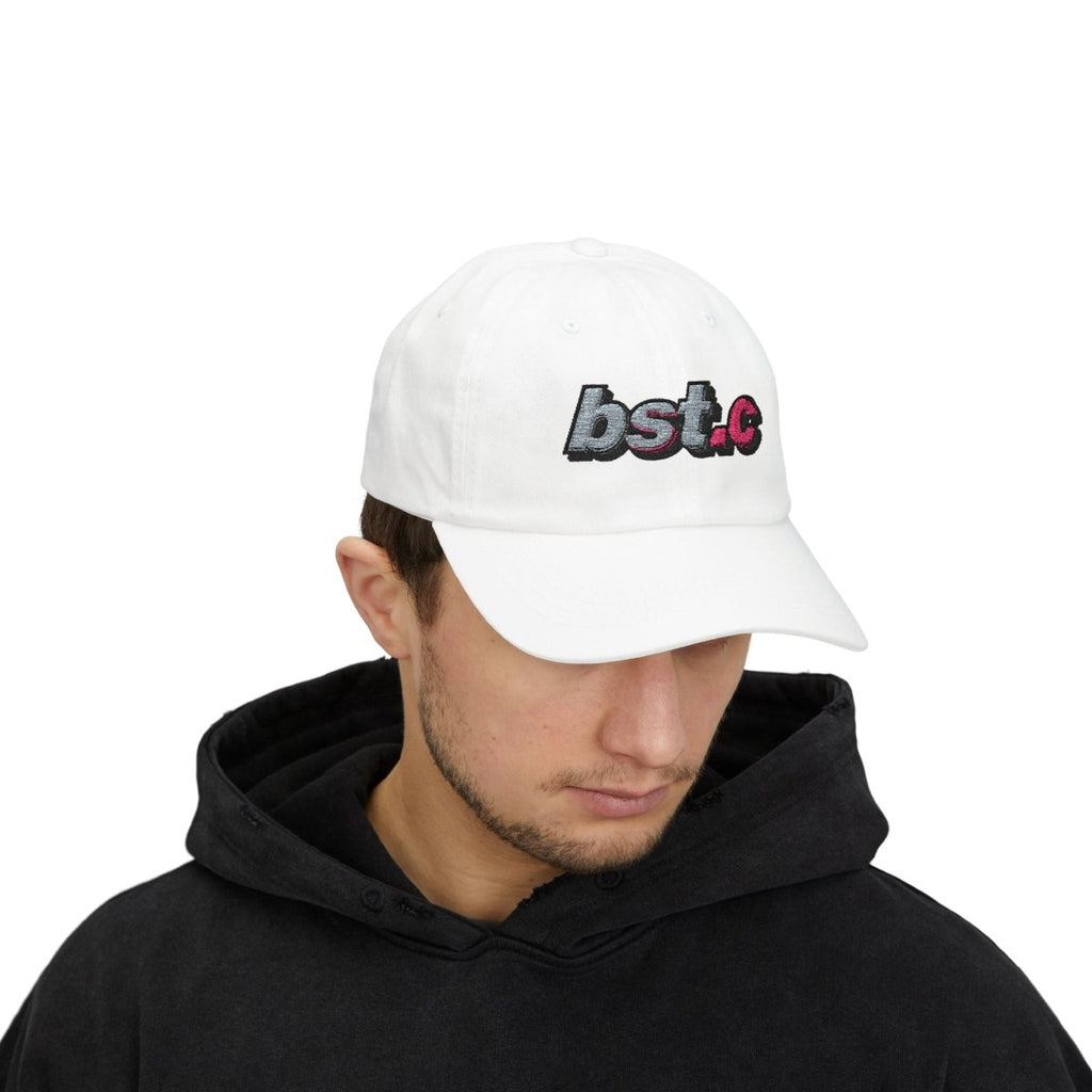 bst.c Embroidered Dad Cap — Casual White Baseball Hat