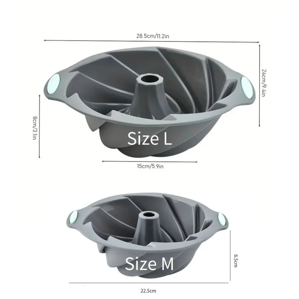 Chiffon Silicone Bread Pot Mold Toast Bread Mold Cake Tray Heat - resistant Cyclone Cake Baking Mold Non Stick Pastry Shop Tool - drollido