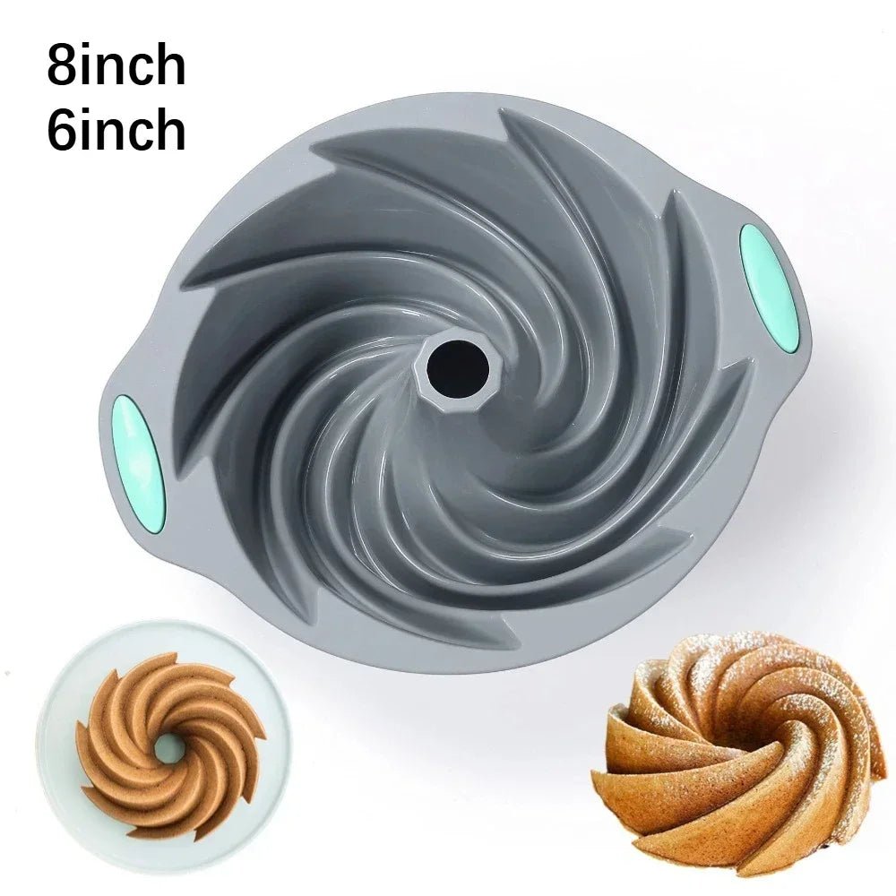 Chiffon Silicone Bread Pot Mold Toast Bread Mold Cake Tray Heat - resistant Cyclone Cake Baking Mold Non Stick Pastry Shop Tool - drollido