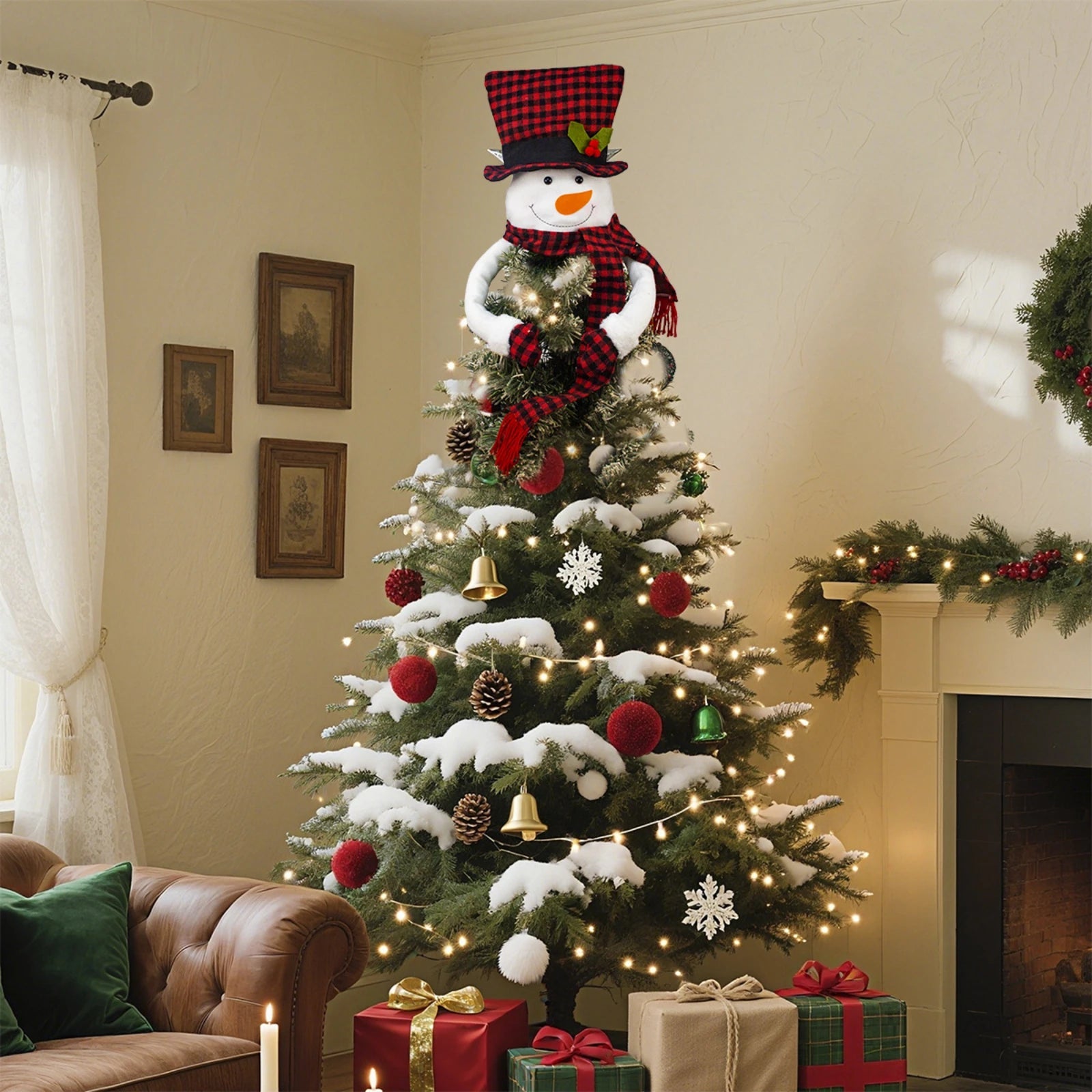 Christmas Cute Snowman Figurines Christmas Tree - Top Ornaments Party Atmosphere Decorations Festival Gift For Classmates - drollido