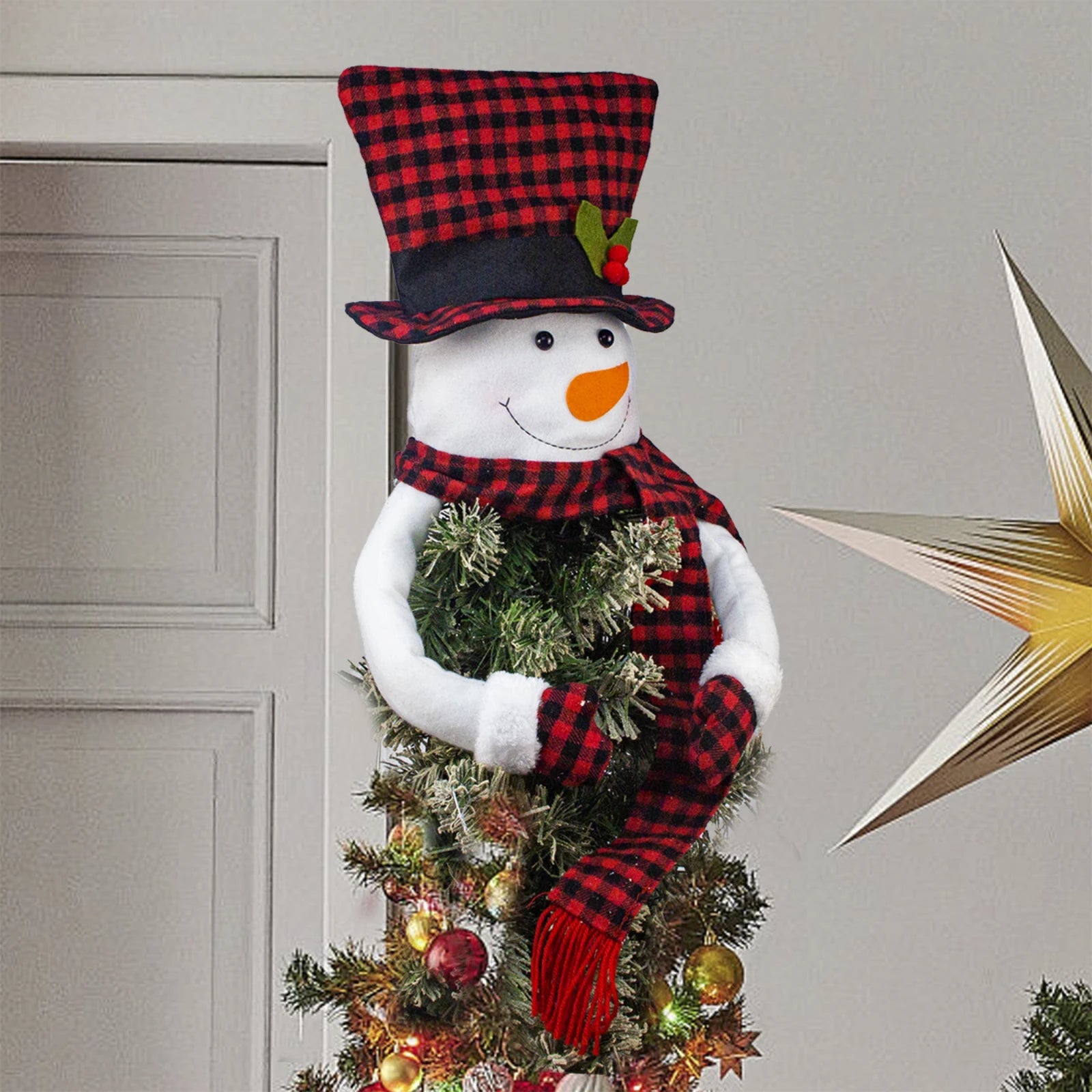 Christmas Cute Snowman Figurines Christmas Tree - Top Ornaments Party Atmosphere Decorations Festival Gift For Classmates - drollido
