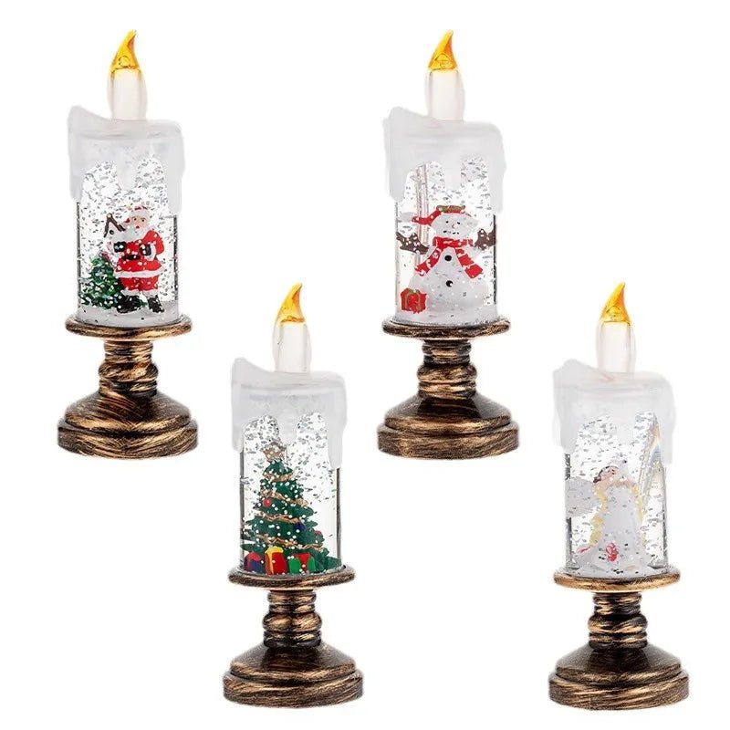 Christmas Decorations Candle Lights Candles Lights Angel Snowflake Crystal Ball Lights Creative Christmas Gifts Desktop Ornament - drollido