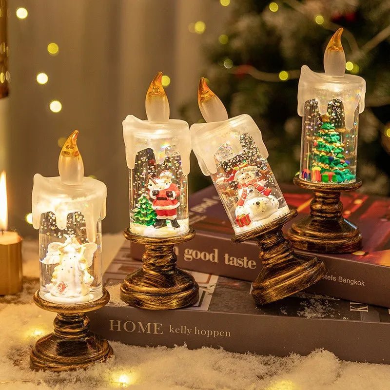 Christmas Decorations Candle Lights Candles Lights Angel Snowflake Crystal Ball Lights Creative Christmas Gifts Desktop Ornament - drollido