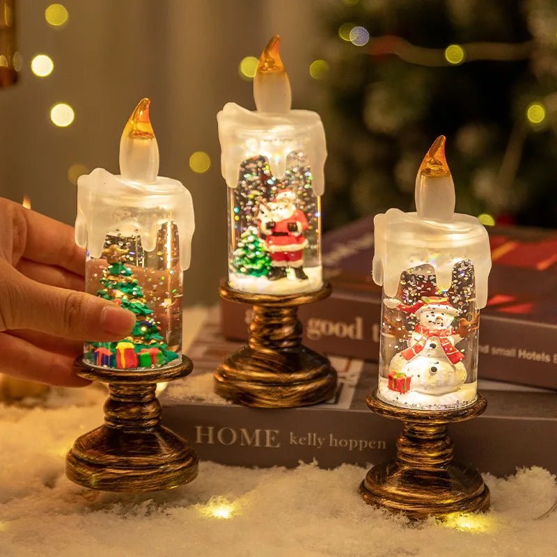 Christmas Decorations Candle Lights Candles Lights Angel Snowflake Crystal Ball Lights Creative Christmas Gifts Desktop Ornament - drollido