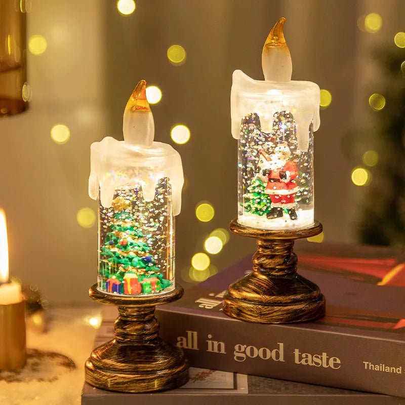 Christmas Decorations Candle Lights Candles Lights Angel Snowflake Crystal Ball Lights Creative Christmas Gifts Desktop Ornament - drollido