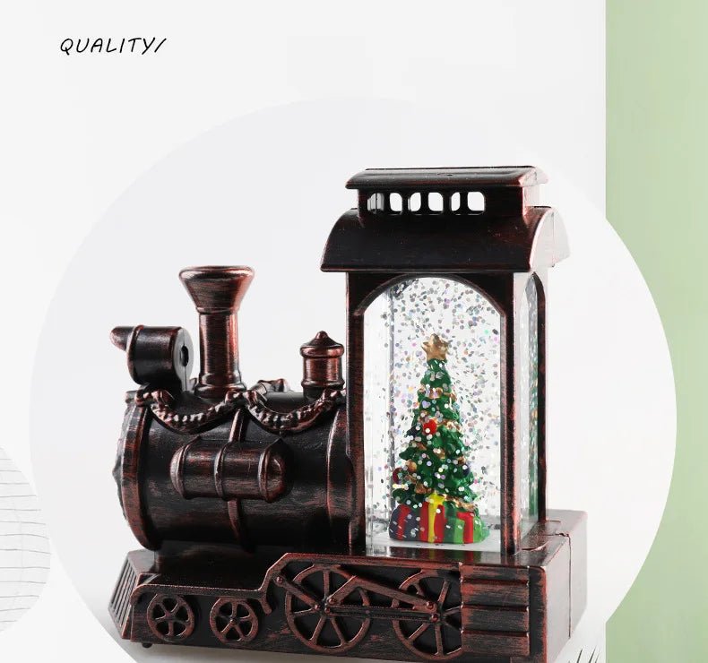 Christmas decorations, crystal ball, Christmas train, snowflake lights, Christmas tabletop ornaments, creative Christmas gifts - drollido