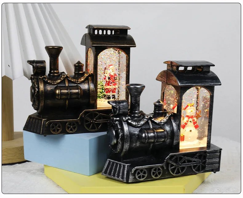 Christmas decorations, crystal ball, Christmas train, snowflake lights, Christmas tabletop ornaments, creative Christmas gifts - drollido